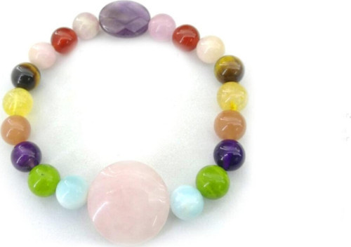 Morganit-Kaplan Gözü-Sitrin-Larimar-Akik-Pembe Kuvars-Yeşim-Kunzit-Güneş Taşı-Ametist- Aşk Bileklik
