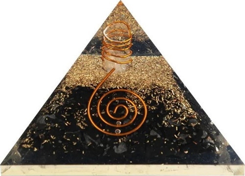 Siyah Turmalin Doğal Taş Organit Piramit - 6Cm