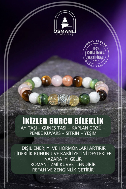 Ikizler Burcu Doğal Taş 8Mm Bileklik