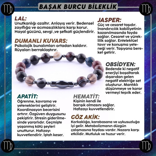 Sertifikalı Başak Burcu Bileklik B058