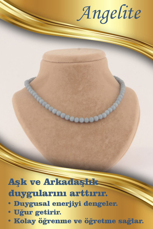 Sertifikalı Anjelit 6Mm Kolye (Düğümsüz)