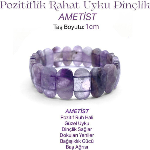 Ametist Doğal Taş Geniş Kesim Roleks Bileklik