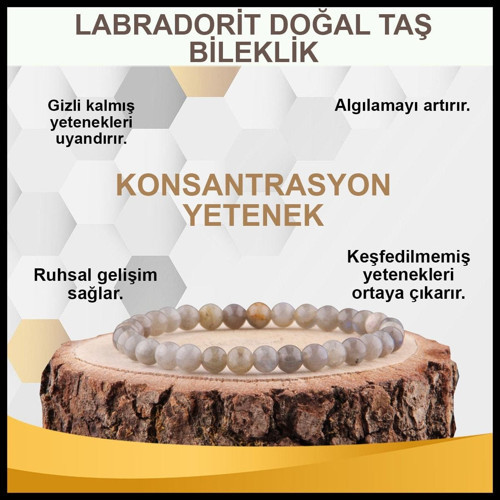 Sertifikalı Labradorit Doğal Taş Bileklik 6 Mm - B832