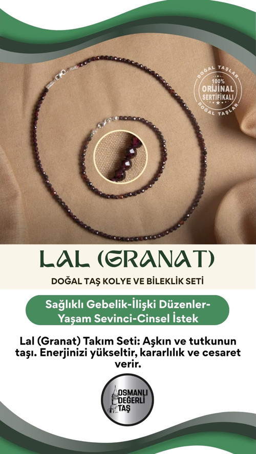 Sertifikalı Lal (Granat) Doğal Taş Takım Seti