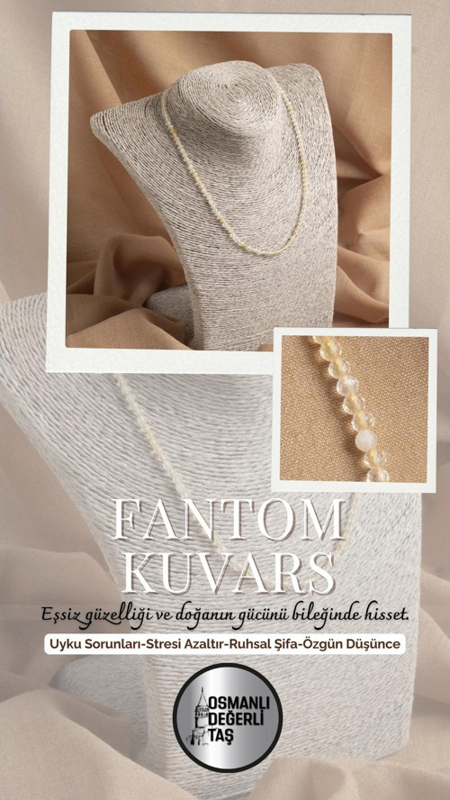 Sertifikalı Fantom Kuvars Doğal Taş Kolye