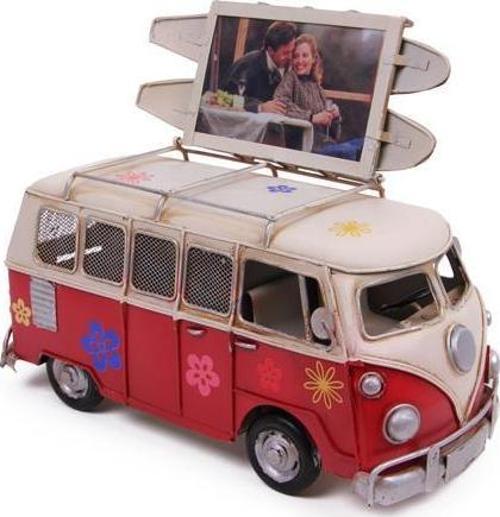 Dekoratif Metal Minibüs Çerçeveli Biblo Kumbaralı