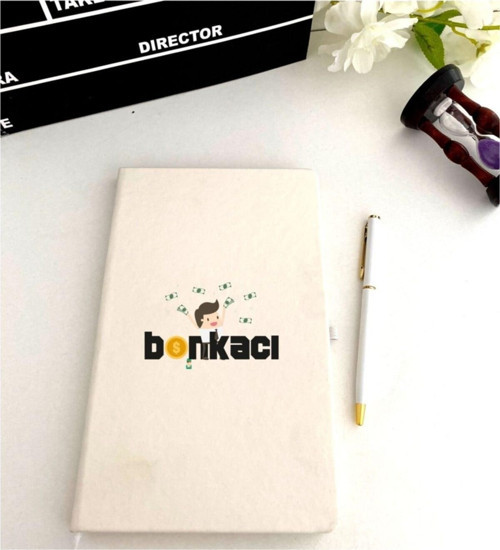 Büro Ev Ofis Hediyesi için Bankacı Baskılı Defter Kalem Seti