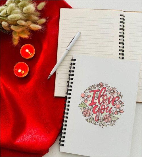 Büro Ev Ofis Hediyesi için I Love You Defter Kalem Seti