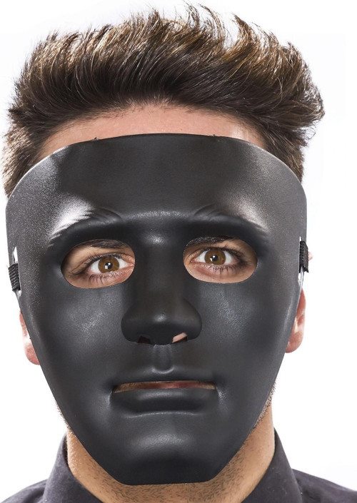 Büro Ev Ofis Gösteri Kostüm Maskesi için 18x19CM Siyah Hip Hop Dans Anonim Maske