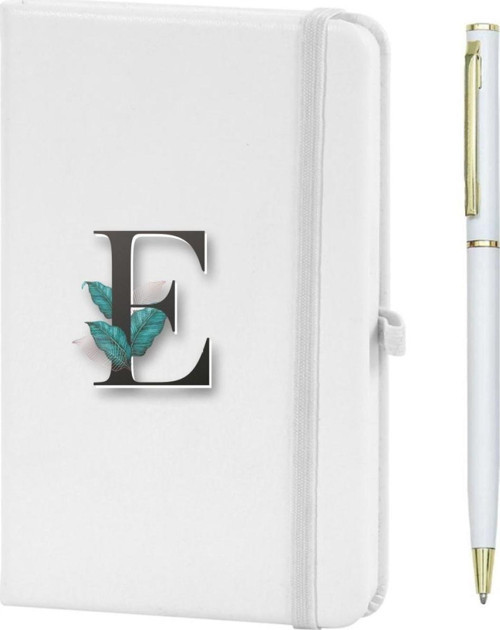 Büro Ev Ofis Hediyesi için E Harfi Çiçek Baskılı Defter
