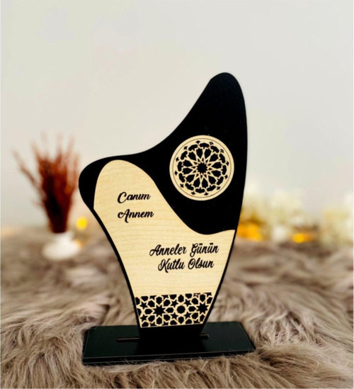 Büro Ev Ofis Hediyesi için Canım Annem Yazılı Ahşap Plaket