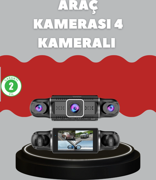 4 Kameralı Araç Kayıt Cihazı Full Hd Park İzleme Gece Görüş