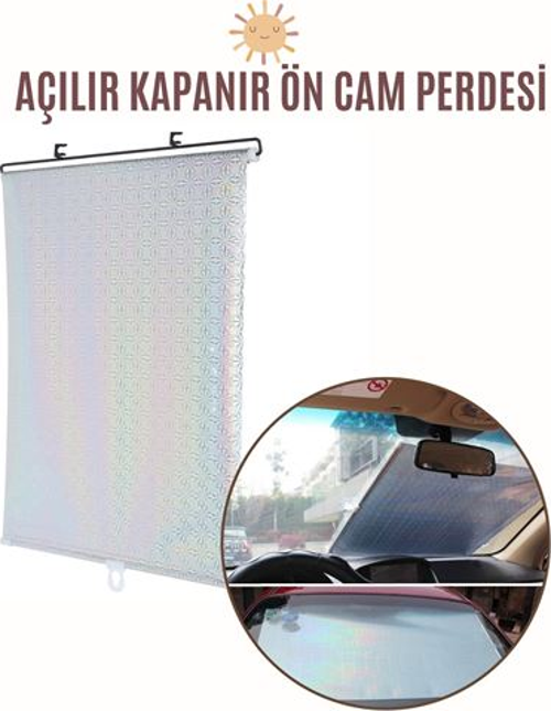 Hsnet Aynalı Yansıtıcılı Açılır Kapanır Ön Cam Perdesi