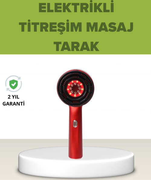 Elektrikli Titreşim Masaj Tarak Kırmızı Işık Terapi