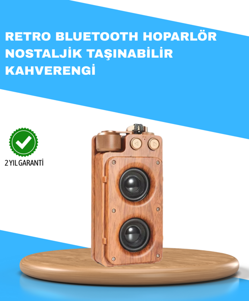 Retro Radyo Tasarım Bluetooth Hoparlör 1800Mah Uzun Çalma Süresi