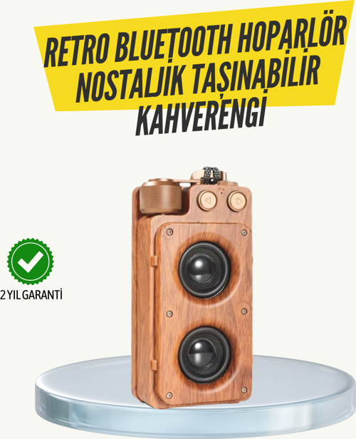 Klasik Görünümlü Bluetooth Hoparlör 360 Derece Stereo Ve Fm Radyo