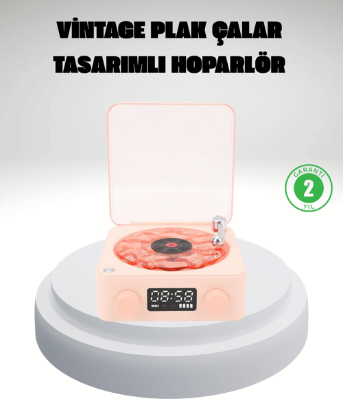 Gece Lambası Stereo Bluetooth Hoparlör Dijital Saat Su Dalgası Efektli 3-Ü-1 Cihaz