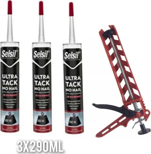Ultra Tack No Naıl Ultra Güçlü Yapıştırıcı 3X290Ml + Silikon Tabancası