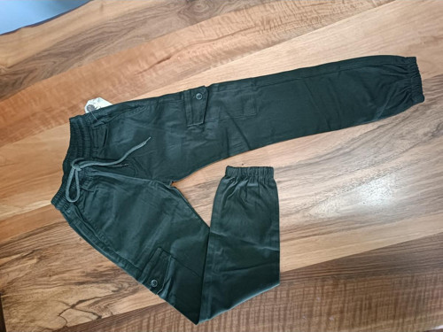 Kız Erkek Unisex Okul Çocuk Pantolonu Gabardin Beli Paçası Lastikli Yan Cepli Haki Pantolon