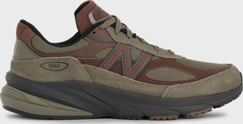 Süet Logolu Bağcıklı Sneaker Erkek Ayakkabı U990CA6 HAKİ-KAHVE