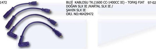 BUJİ KABLOSU DKŞ 46429472 1/4 1/6 İE FIAT DKŞ DOĞAN ŞAHİN KARTAL SLX İE