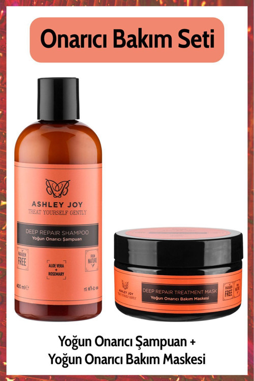 İşlem Görmüş Saçlara Özel Biberiye Içeren Yoğun Onarıcı Besleyici Saç Bakım Seti
