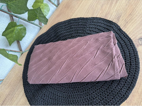 Pliseli Acı Kahve Bambu Eşarp 100X100 Tesettür Başörtü 70 Gr