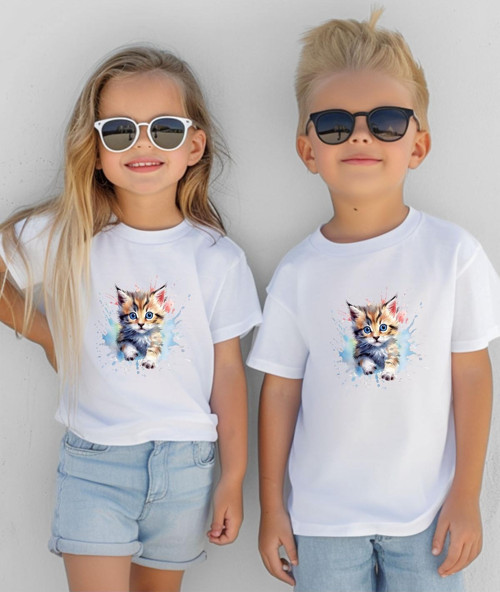 Kedi Baskılı Çocuk T-Shirt