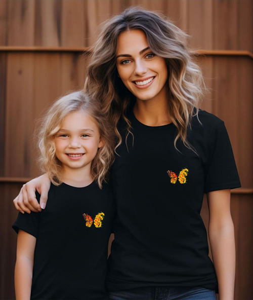 Pamuklu Papatya Kelebek Tasarım Tshirt