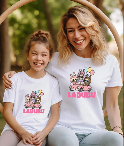 Labubu Karakter Baskılı Anne-Kız Kombin Tişört (Kombin Yapmak İçin 2 Ürün Ekleyiniz)