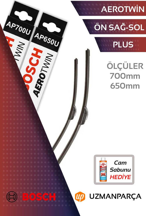 Peugeot 307 2005-2008 Muz Tipi Aerotwin Ön Silecek Takımı Bosch