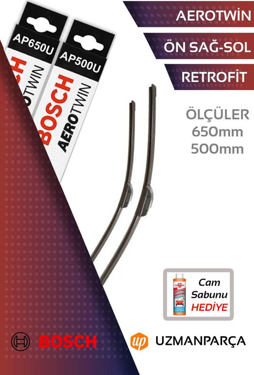 Peugeot Expert 2019-2024 Muz Tipi Aerotwin Ön Silecek Takımı Bosch