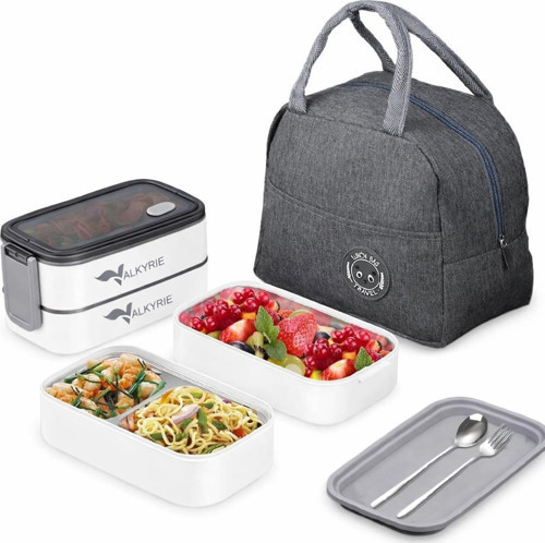 1350 ml Termal Yemek Kabı Seti – Çelik Bölmeli Sızdırmaz Lunch Box + Isı Yalıtımlı Çanta