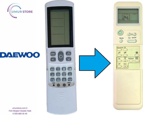 Daewoo Inverter Klima Uyumlu Kumanda