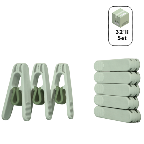 32'li Premium Plastik Yaysız Mandal, Kırılmaz Mandal, Çamaşır Mandalı, Yaysız Mandal, Poşet Klipsi