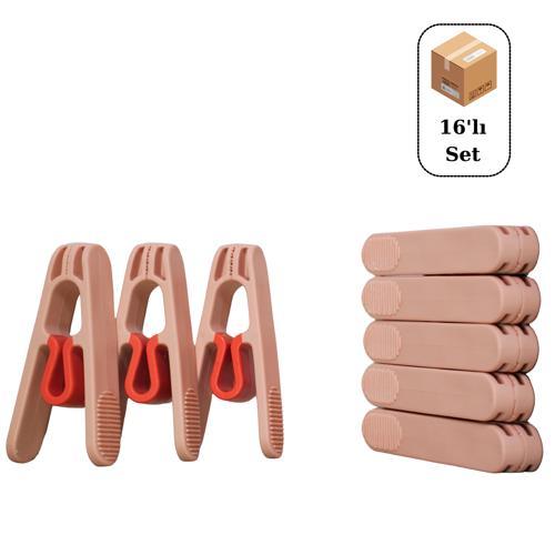 16'lı Premium Plastik Yaysız Mandal, Kırılmaz Mandal, Çamaşır Mandalı, Yaysız Mandal, Poşet Klipsi