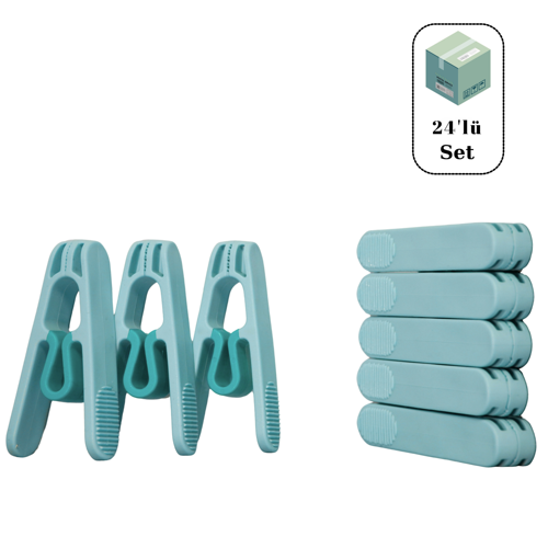 24'lü Premium Plastik Yaysız Mandal, Kırılmaz Mandal, Çamaşır Mandalı, Yaysız Mandal, Poşet Klipsi