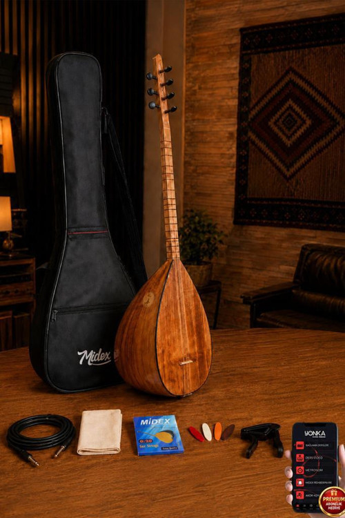 B-143K Kısa Sap Dut Ağacı Gövde Kaliteli Gürgen Sap Saz Bağlama Seti