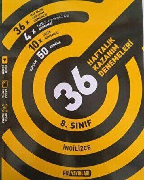 8. Sınıf İngilizce 36 Haftalık Kazanım Denemeleri