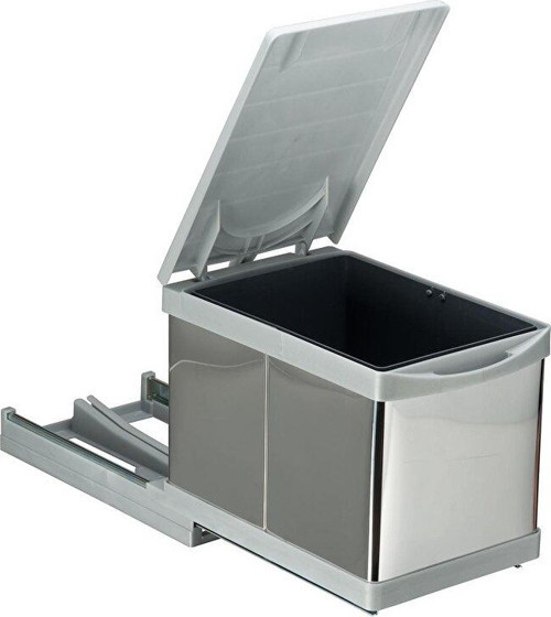 Raylı Çöp Kovası Otomatik 12 Lt Metalik Gri