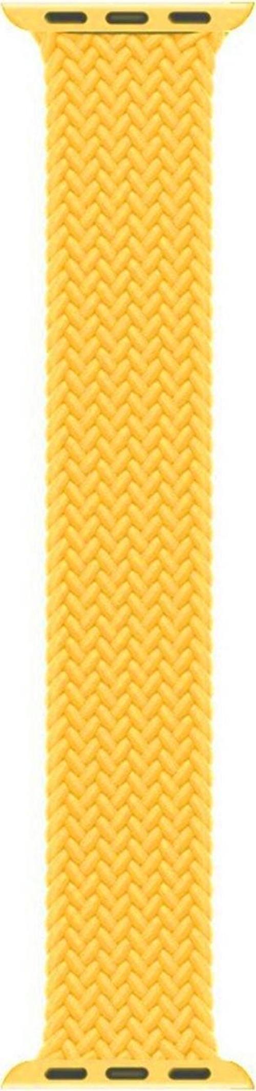 Apple Watch SE 44mm Kordon, (Large Size, 160mm) Braided Solo Loop Band Sarı