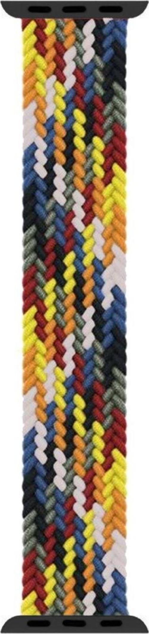 Apple Watch SE 44mm Kordon, (Small Size, 127mm) Braided Solo Loop Band Multi Color