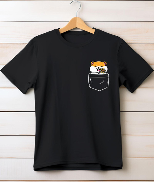 Cep Detaylı Sevimli Hemster Baskılı T-Shirt