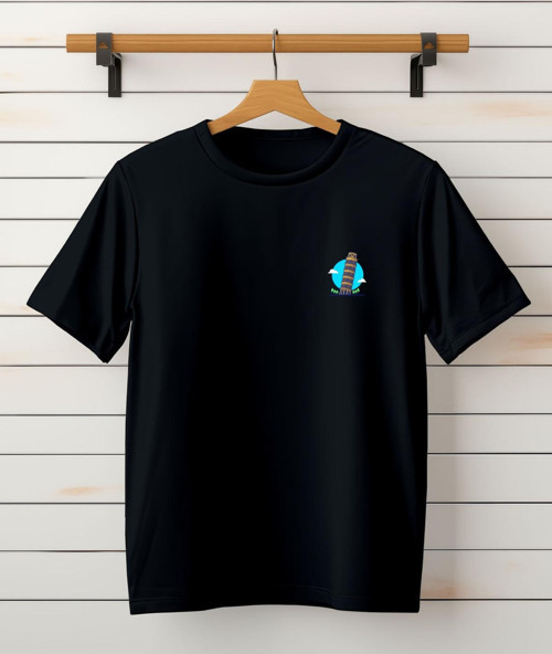 Pisa Kulesi Baskılı Bisiklet Yaka T-Shirt-Göğüs Detaylı Tişört