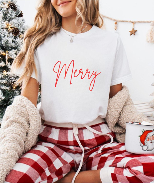 Yılbaşı Merry Baskılı Tişört-Aile Kombin Tişört(Kombin Yapmak İçin Ürün Ekleyiniz)