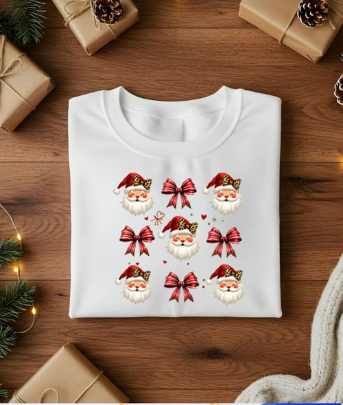 Christmas Noel Baba Baskılı Yeni Yıl Tişört-Aile Kombin Tişört(Kombin Yapmak İçin Ürün Ekleyiniz)