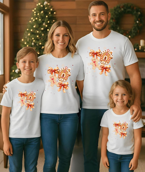 Yeni Yıl Christmas Temalı Baskılı Aile Kombin Tişört (Kombin Yapmak İçin Ürün Ekleyiniz)