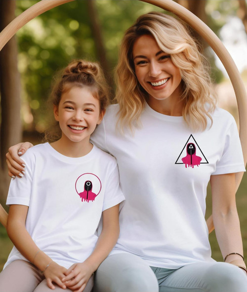 Squid Game 2 Özel Tasarım Baskılı Bisiklet Yaka Beyaz Tişört/T-Shirt- (Tek Adet Fiyatıdır)
