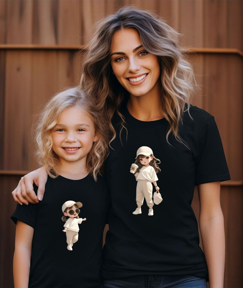 Yeni Sezon Cool Aile Kombin Tişört- Trend Tshirt (Tekli Üründür Kombin İçin Sepete 2 Adet Ekleyiniz)