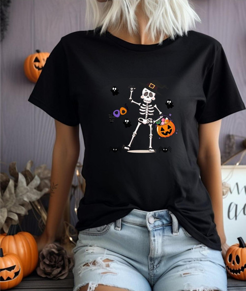 Halloween İskelet Baskılı Kombin Tişört (Kombin Yapmak İçin 2 Ürün Ekleyiniz)